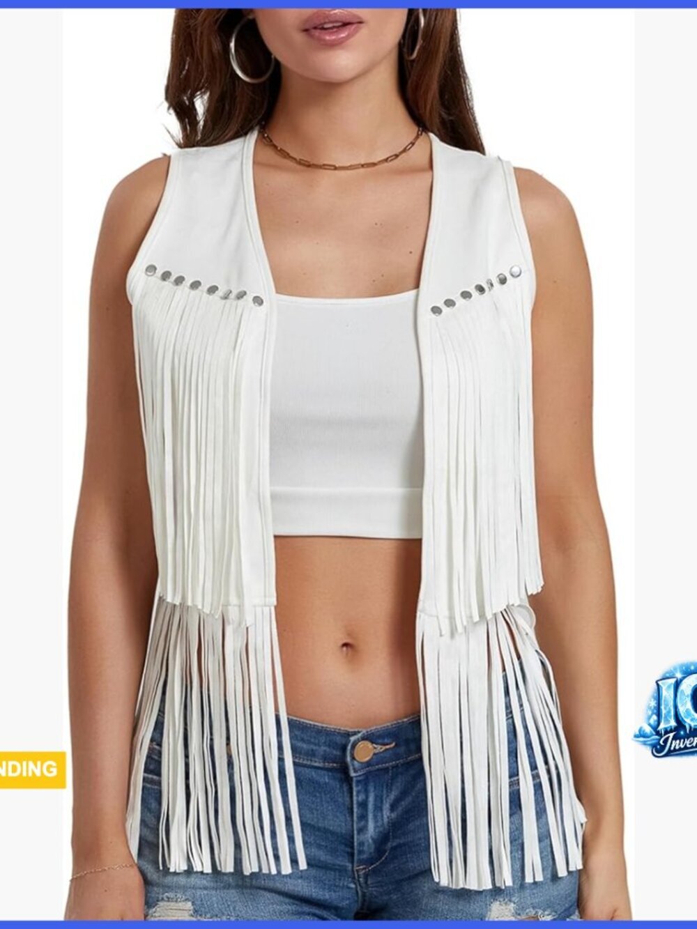 Faux Suede Fringe Vest Sleeveless Western Cowgirl Open Front